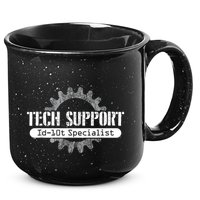 Funny Tech Support Id10t Computer Idiot Joke 15oz Campfire Ceramic Mug