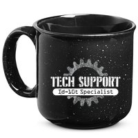 Funny Tech Support Id10t Computer Idiot Joke 15oz Campfire Ceramic Mug