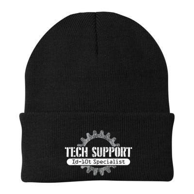 Funny Tech Support Id10t Computer Idiot Joke Knit Cap Winter Beanie