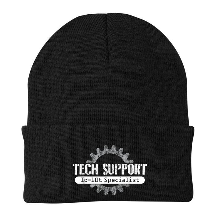 Funny Tech Support Id10t Computer Idiot Joke Beanie