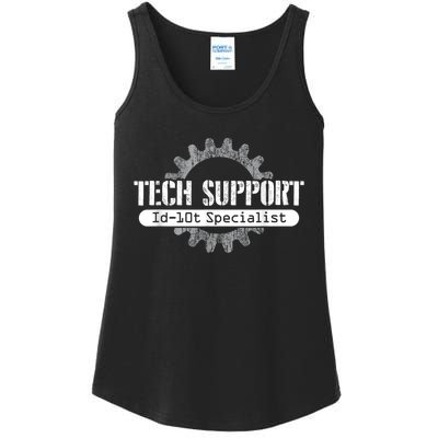 Funny Tech Support Id10t Computer Idiot Joke Ladies Essential Tank