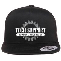 Funny Tech Support Id10t Computer Idiot Joke Flat Bill Trucker Hat