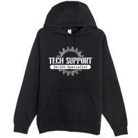 Funny Tech Support Id10t Computer Idiot Joke Premium Pullover Hoodie
