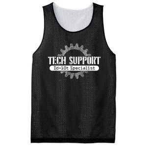 Funny Tech Support Id10t Computer Idiot Joke Mesh Reversible Basketball Jersey Tank