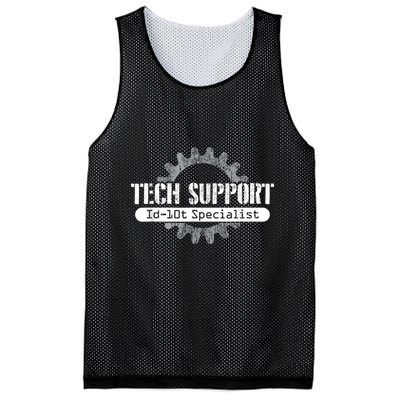 Funny Tech Support Id10t Computer Idiot Joke Mesh Reversible Basketball Jersey Tank