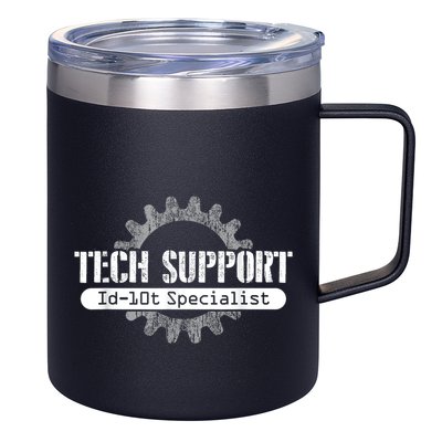 Funny Tech Support Id10t Computer Idiot Joke 12oz Stainless Steel Coffee Mug