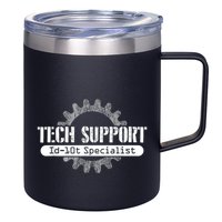 Funny Tech Support Id10t Computer Idiot Joke 12oz Stainless Steel Coffee Mug