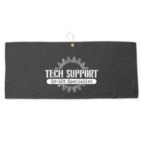 Funny Tech Support Id10t Computer Idiot Joke Large Microfiber Waffle Golf Towel