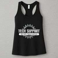 Funny Tech Support Id10t Computer Idiot Joke Womens Tank Top