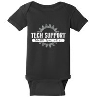 Funny Tech Support Id10t Computer Idiot Joke Baby Bodysuit