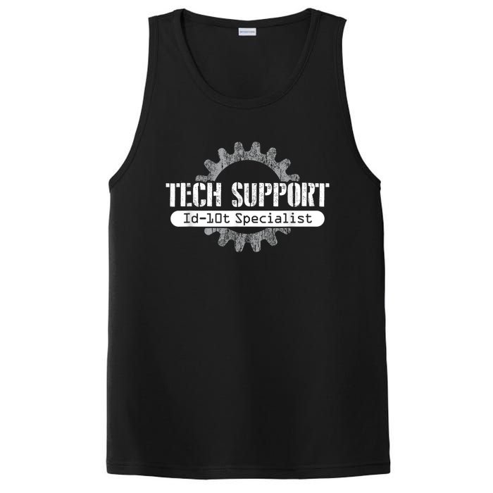 Funny Tech Support Id10t Computer Idiot Joke PosiCharge Competitor Tank