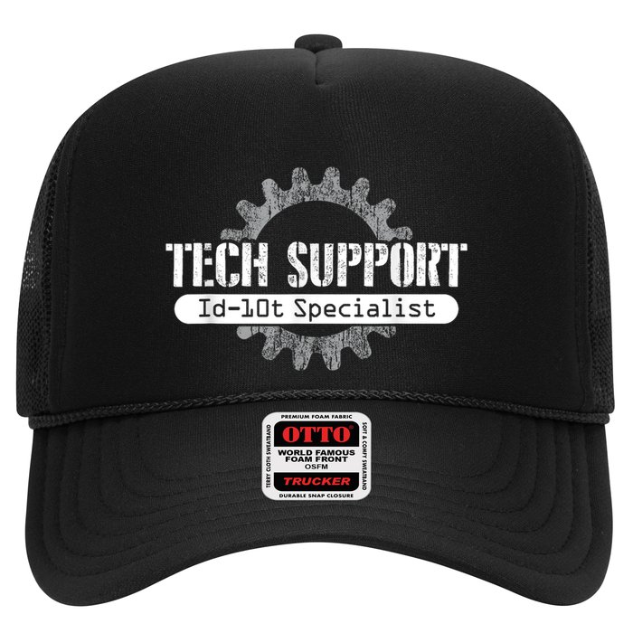 Funny Tech Support Id10t Computer Idiot Joke Trucker Hat