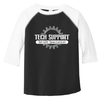 Funny Tech Support Id10t Computer Idiot Joke Toddler Fine Jersey T-Shirt