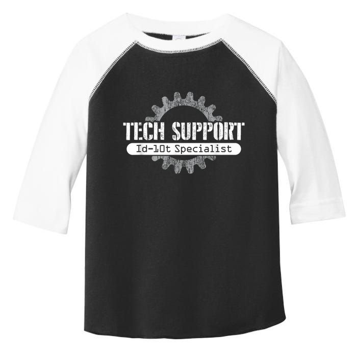 Funny Tech Support Id10t Computer Idiot Joke Toddler Fine Jersey T-Shirt