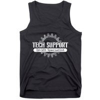 Funny Tech Support Id10t Computer Idiot Joke Tank Top