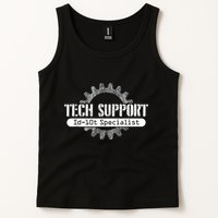 Funny Tech Support Id10t Computer Idiot Joke Tank Top