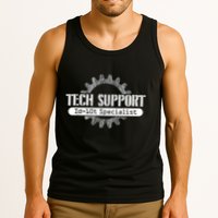 Funny Tech Support Id10t Computer Idiot Joke Tank Top