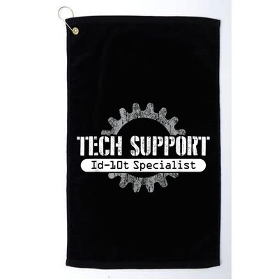 Funny Tech Support Id10t Computer Idiot Joke Golf Towel