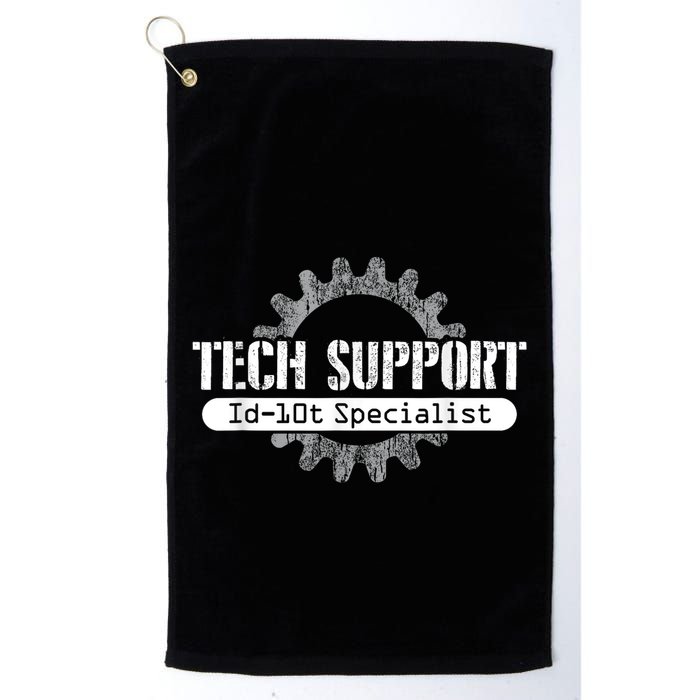 Funny Tech Support Id10t Computer Idiot Joke Golf Towel