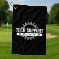 Funny Tech Support Id10t Computer Idiot Joke Golf Towel