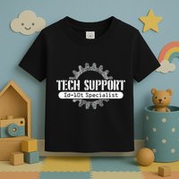 Funny Tech Support Id10t Computer Idiot Joke Toddler T-Shirt
