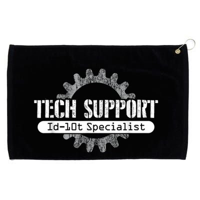 Funny Tech Support Id10t Computer Idiot Joke Grommeted Golf Towel