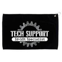 Funny Tech Support Id10t Computer Idiot Joke Grommeted Golf Towel