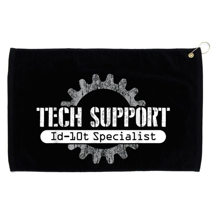 Funny Tech Support Id10t Computer Idiot Joke Grommeted Golf Towel