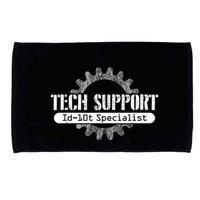 Funny Tech Support Id10t Computer Idiot Joke Microfiber Hand Towel