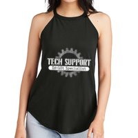 Funny Tech Support Id10t Computer Idiot Joke Women's Perfect Tri Rocker Tank