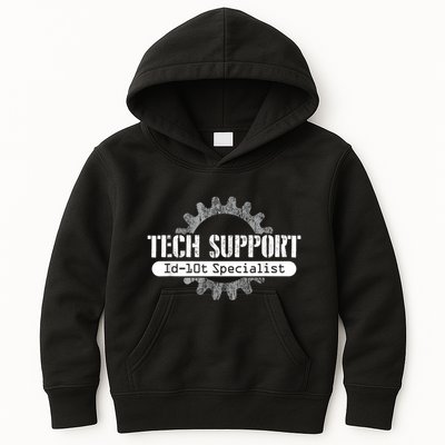 Funny Tech Support Id10t Computer Idiot Joke Kids Hoodie