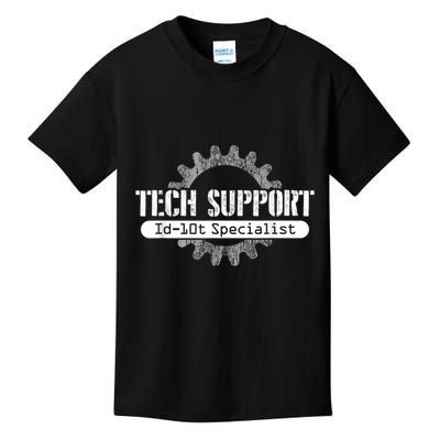 Funny Tech Support Id10t Computer Idiot Joke Kids T-Shirt