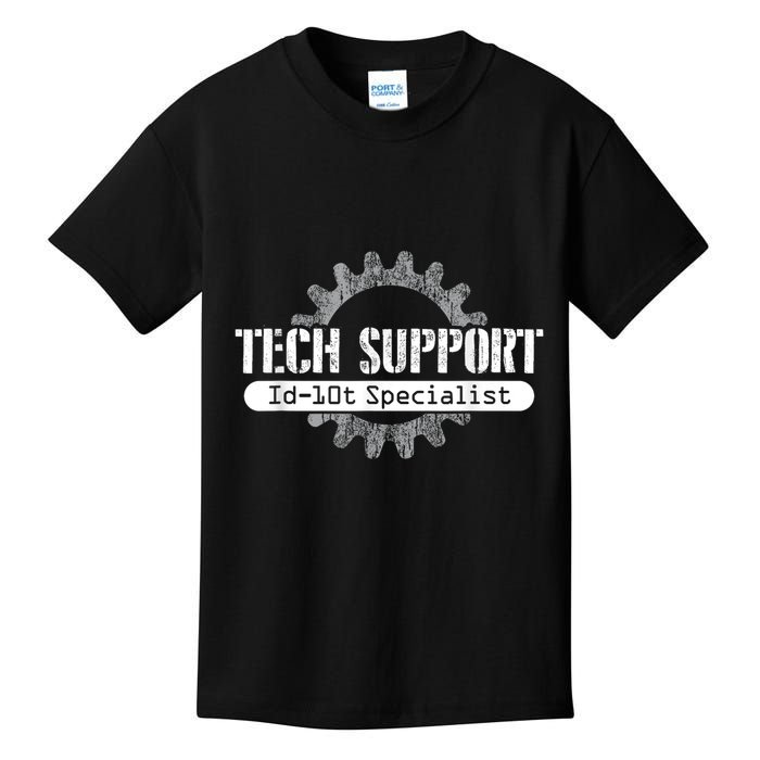 Funny Tech Support Id10t Computer Idiot Joke Kids T-Shirt