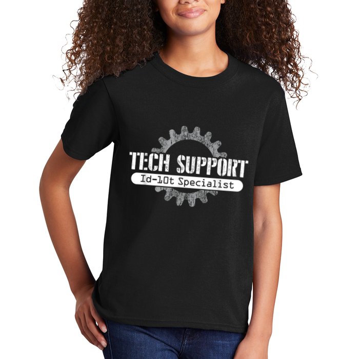 Funny Tech Support Id10t Computer Idiot Joke Kids T-Shirt