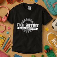Funny Tech Support Id10t Computer Idiot Joke Kids T-Shirt