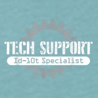 Funny Tech Support Id10t Computer Idiot Joke Sueded Cloud Jersey T-Shirt