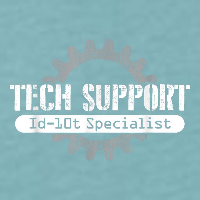 Funny Tech Support Id10t Computer Idiot Joke Sueded Cloud Jersey T-Shirt