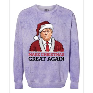 Funny Trump Santa Make Christmas Great Again Usa Holiday Gift Colorblast Crewneck Sweatshirt