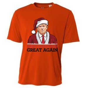 Funny Trump Santa Make Christmas Great Again Usa Holiday Gift Cooling Performance Crew T-Shirt