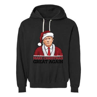 Funny Trump Santa Make Christmas Great Again Usa Holiday Gift Garment-Dyed Fleece Hoodie