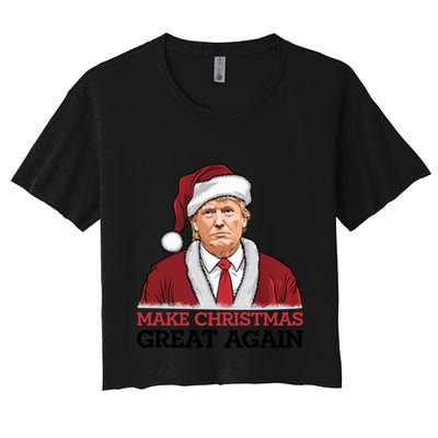 Funny Trump Santa Make Christmas Great Again Usa Holiday Gift Crop Top
