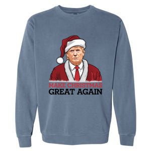 Funny Trump Santa Make Christmas Great Again Usa Holiday Gift Garment-Dyed Sweatshirt