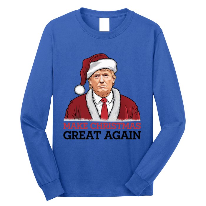 Funny Trump Santa Make Christmas Great Again Usa Holiday Gift Long Sleeve Shirt