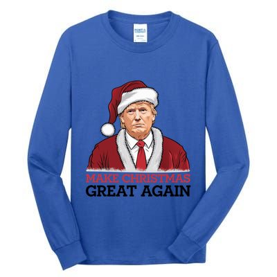 Funny Trump Santa Make Christmas Great Again Usa Holiday Gift Tall Long Sleeve T-Shirt