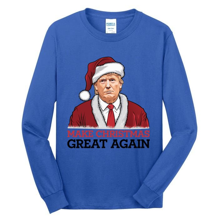 Funny Trump Santa Make Christmas Great Again Usa Holiday Gift Tall Long Sleeve T-Shirt