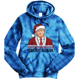 Funny Trump Santa Make Christmas Great Again Usa Holiday Gift Tie Dye Hoodie