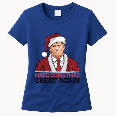 Funny Trump Santa Make Christmas Great Again Usa Holiday Gift Womens T-Shirt