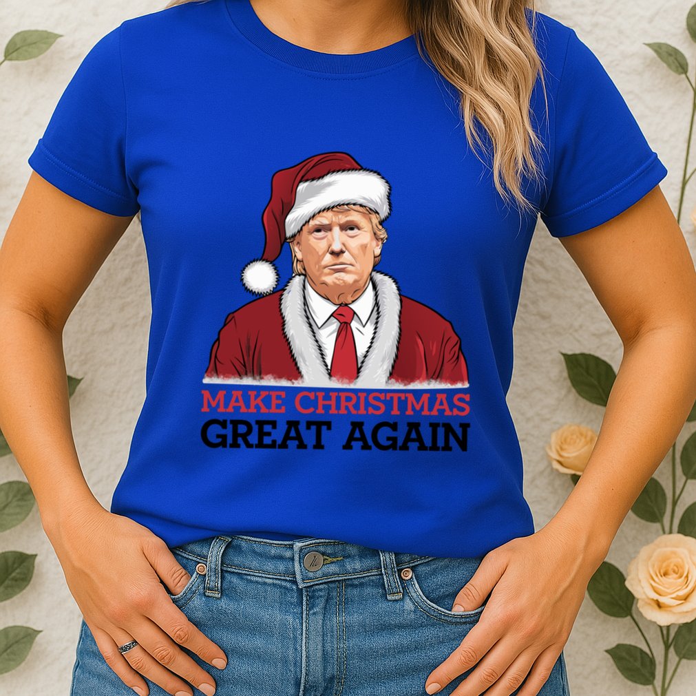 Funny Trump Santa Make Christmas Great Again Usa Holiday Gift Womens T-Shirt