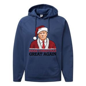 Funny Trump Santa Make Christmas Great Again Usa Holiday Gift Performance Fleece Hoodie