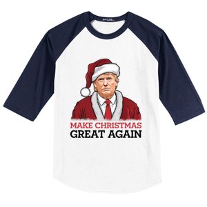 Funny Trump Santa Make Christmas Great Again Usa Holiday Gift Baseball Sleeve Shirt